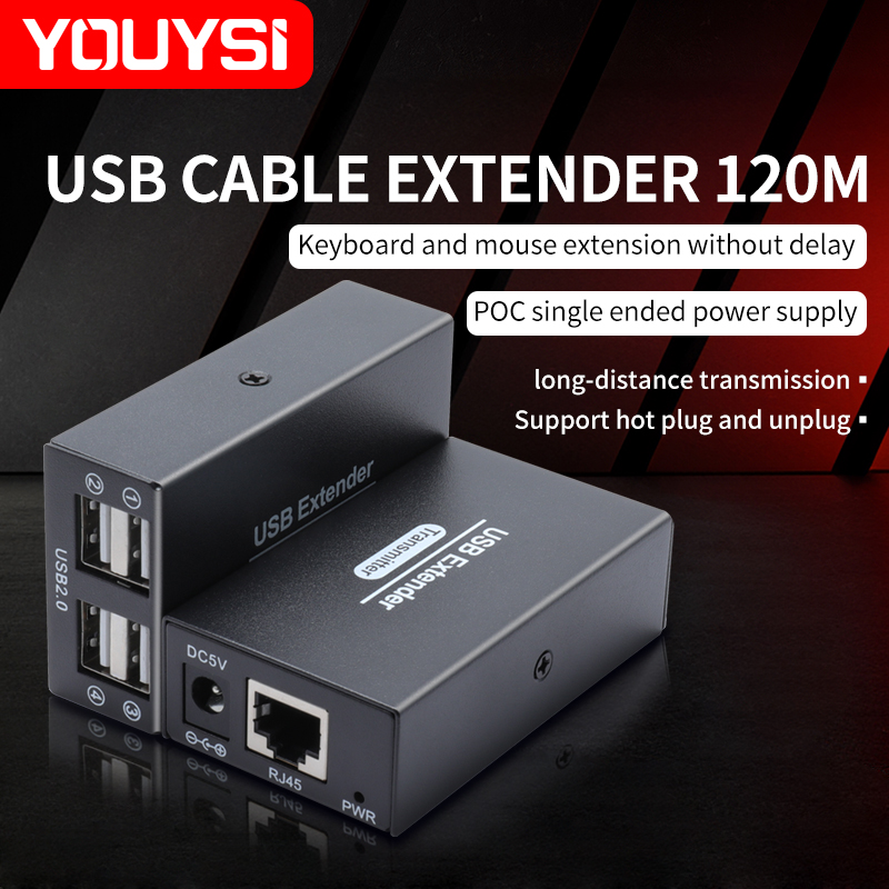Lan Cable Gaming - 120M USB2.0 Extender Over Ethernet RJ45