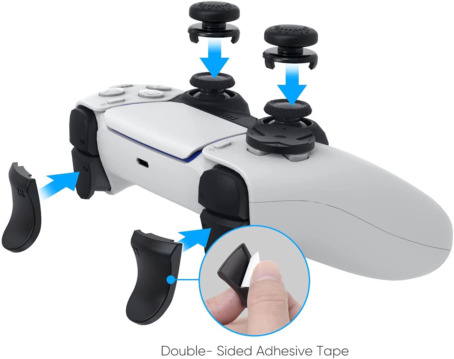 Trigger Extender Button - PS5 Accessory Kit Set, Compatible with