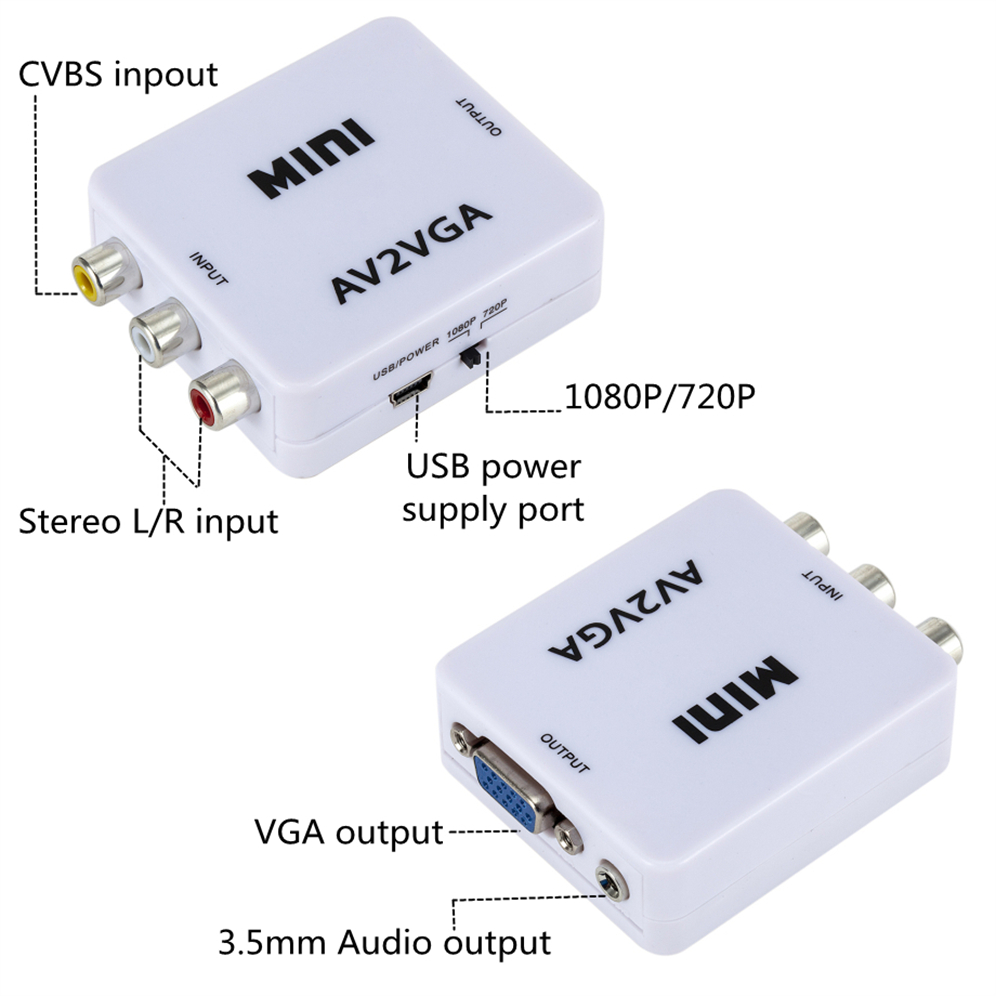 VGA to AV Converter 1080P RCA  - Gaming Console Or Pc review and price