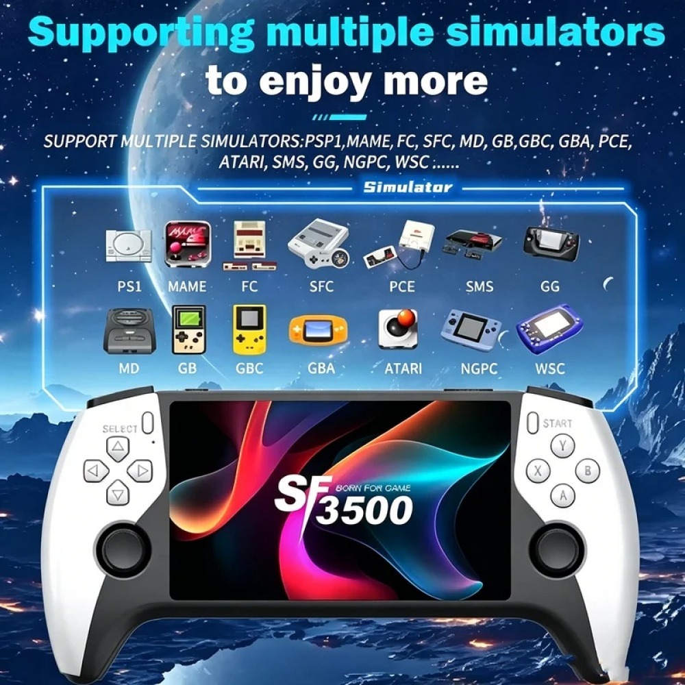 SF3500 5 inch Handheld Game Co - Gaming Console.Emulators review and price